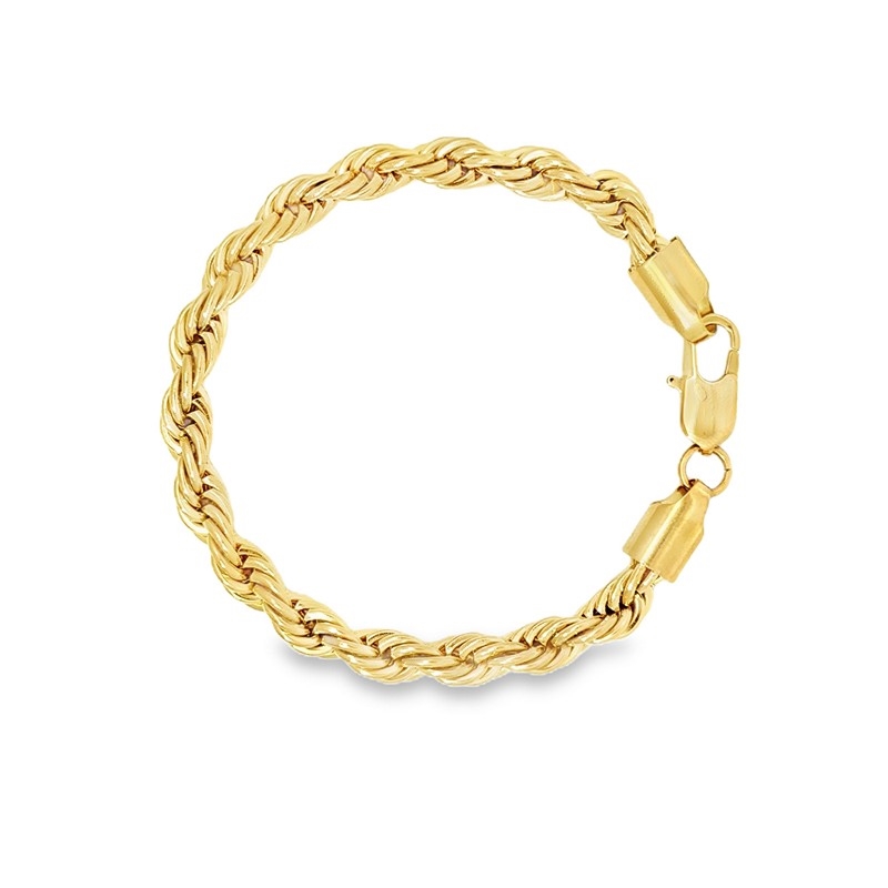 Cordel armbånd i 7 mm forgyldt stål fra Rico\'s