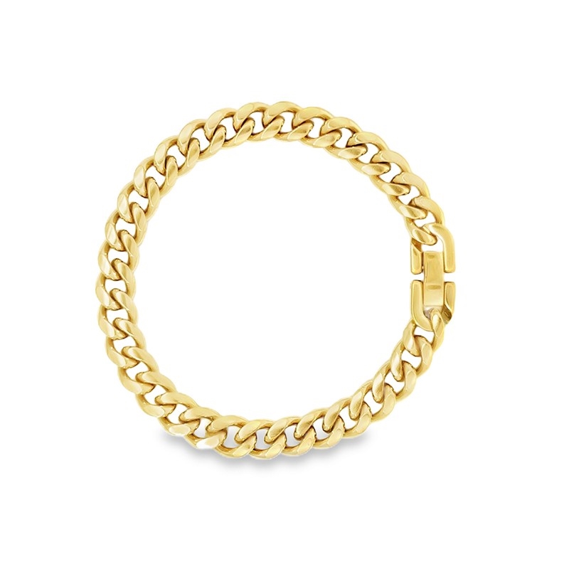 Panser armbånd i 8 mm forgyldt stål fra Rico\'s