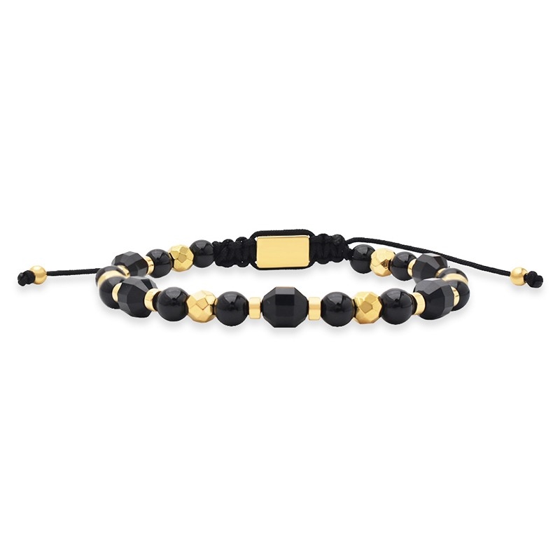 Rico\'s armbånd med perler i sort agat RC517G