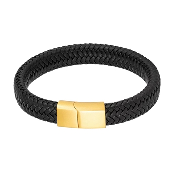 Rico's Læderarmbånd til mænd i flettet læder RC516G