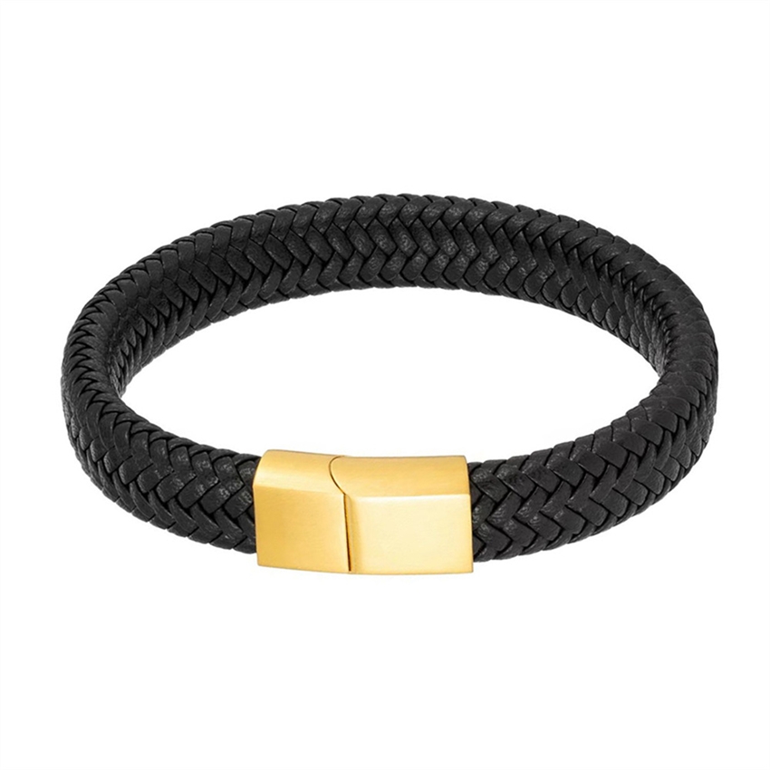 Rico\'s Læderarmbånd til mænd i flettet læder RC516G