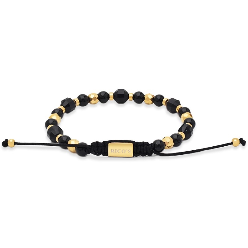 Rico\'s armbånd med perler i sort agat RC517G 2