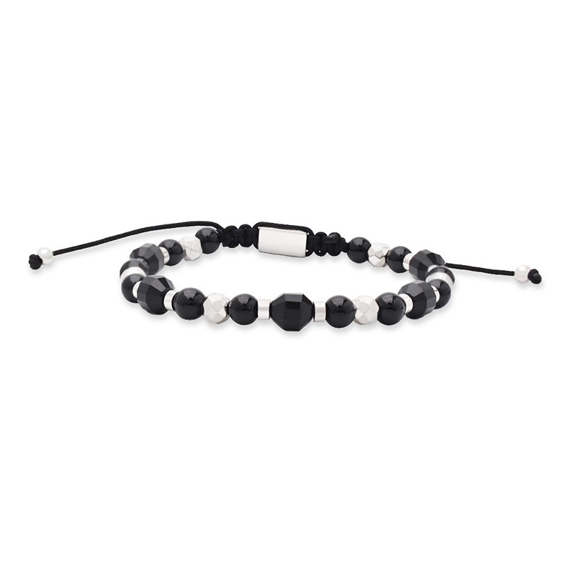 Rico\'s armbånd med perler i sort agat RC517S