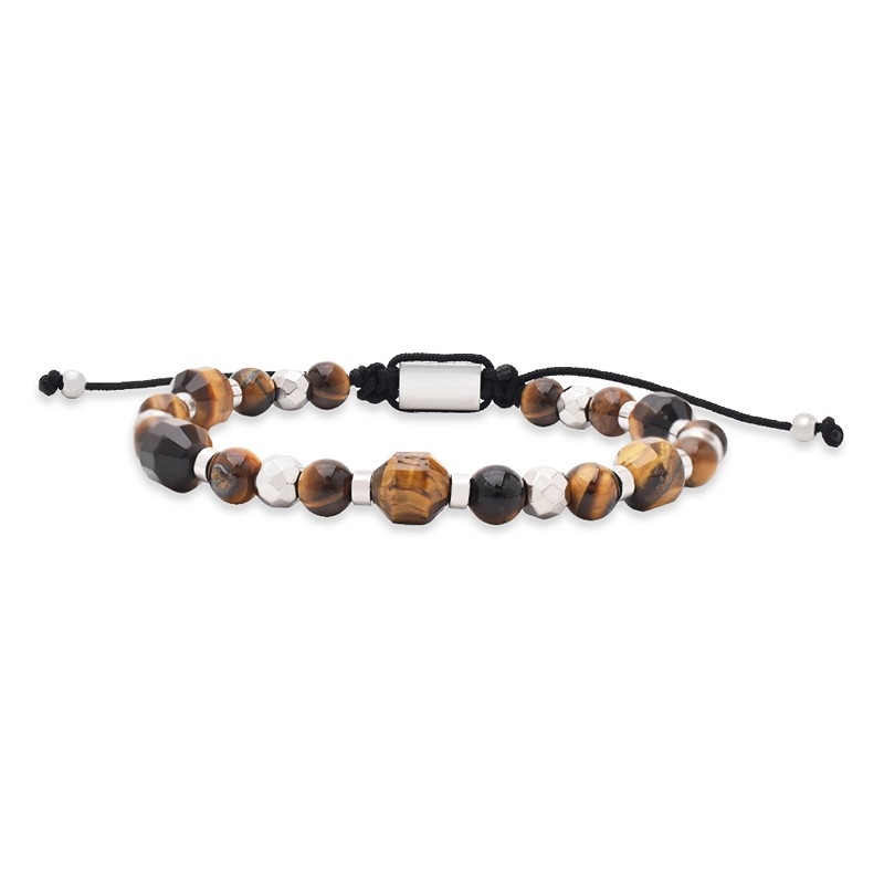 Rico\'s armbånd med perler i gul tigerøje RC518S
