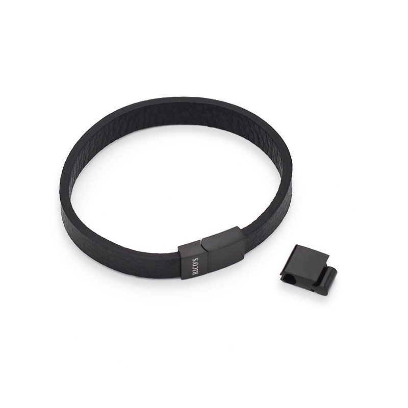 Rico\'s Læderarmbånd til mænd i sort læder RC521S-Black 3