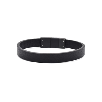 Rico's Læderarmbånd til mænd i sort læder RC521S-Black