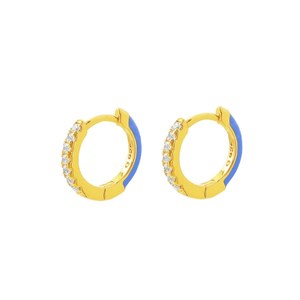 Hultquist-Esta blue enamel ørering forgyldt S05059 G-BL