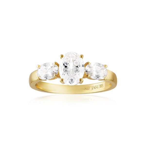 Ellisse Tre ring forgyldt Sif Jakobs SJ-R2340-CZ-YG