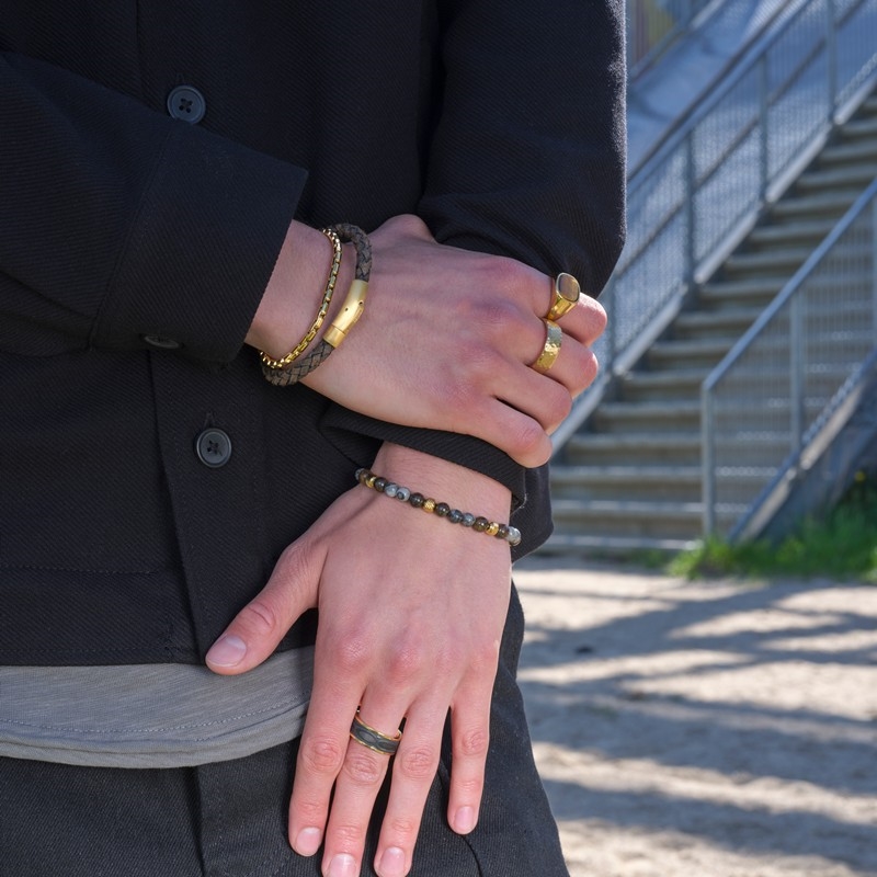 Armbånd i rustfrit stål med IP guld belægning