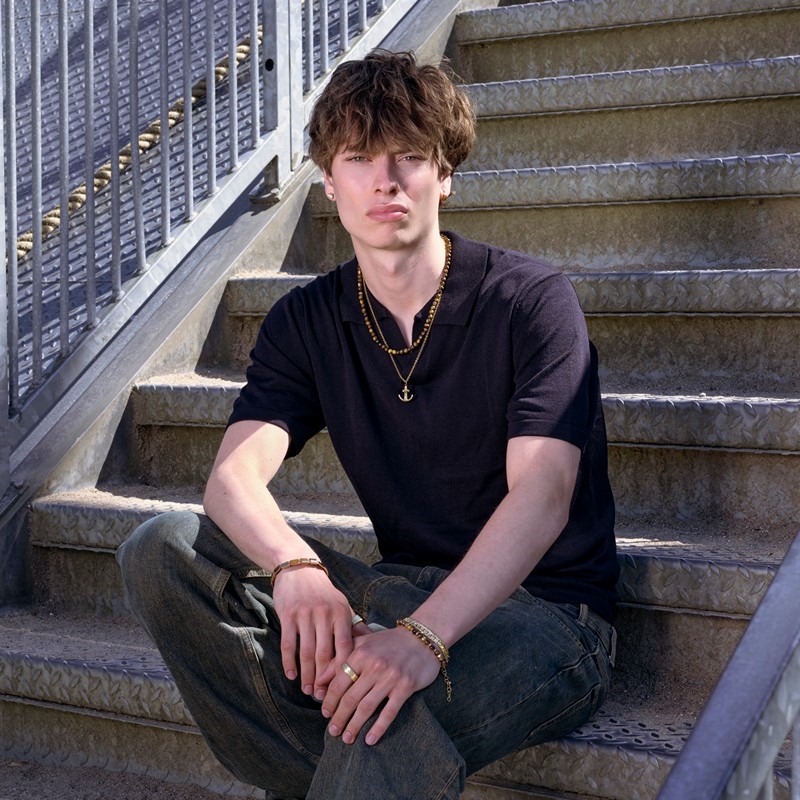 Anker halskæde i rustfrit stål med IP guld belægning