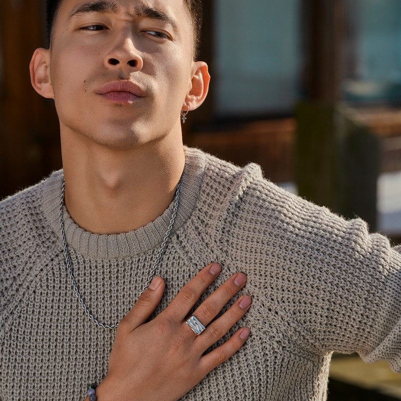 Cordel halskæde til mænd i stål fra Son of Noa. 