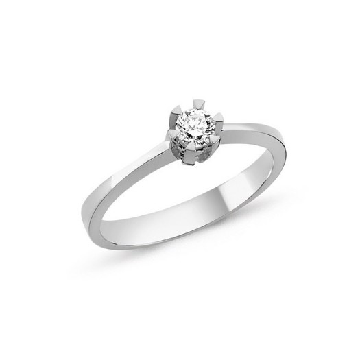 Billede af STAR Ring, 14 kt hvidguld med 6 greb m. 0,50ct