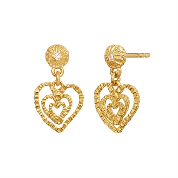 Maanesten - Sada Øreringe i 18kt. forgyldt sølv guldcenter