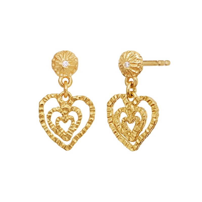 Maanesten - Sada Øreringe i 18kt. forgyldt sølv guldcenter