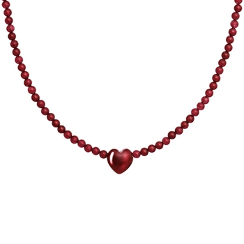 Maanesten - Sienna Heart halskæde i forgyldt sølv med jade