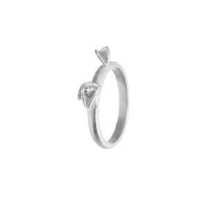 Spinning sølv ring - lovley leaf ring med Swarovski krystal.