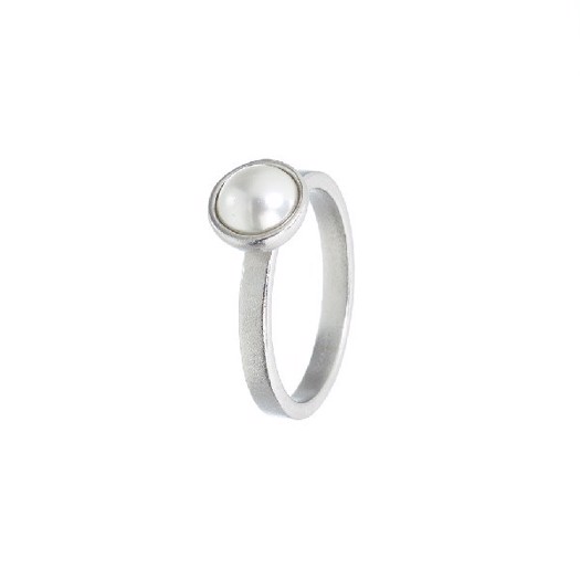 Spinning sølv ring - Pearl ring med perle.