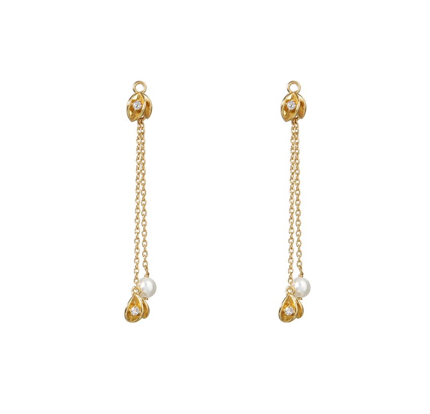 Spinning jewelry Hanging Leaf øreringe i forgyldt 9017