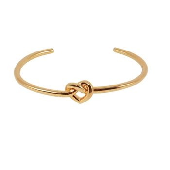 Jane Kønig Tied Heart Armring i forgyldt sølv.