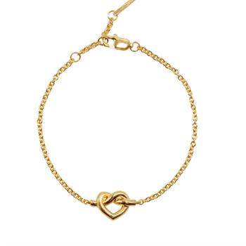 Tied Heart Armbånd i forgyldt sølv fra Jane Kønig