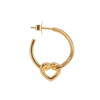Tied Heart Hoop i forgyldt sølv fra Jane Kønig