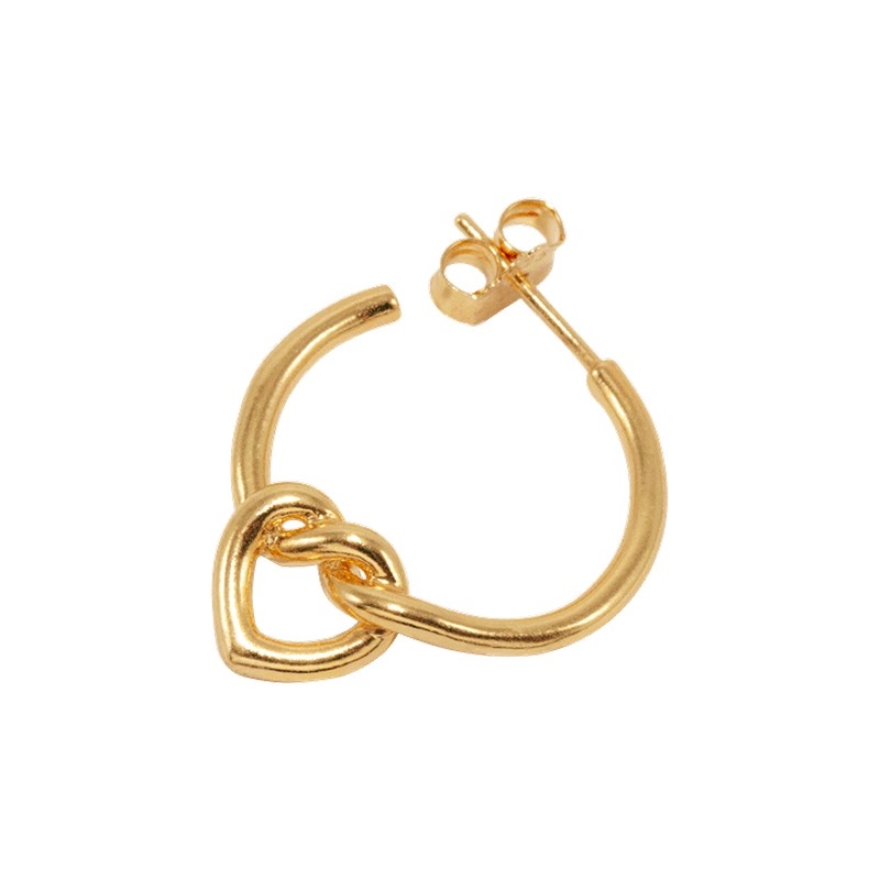 Tied Heart Hoop i forgyldt sølv fra Jane Kønig 2