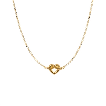 Tied Heart Halskæde i forgyldt sølv af Jane Kønig