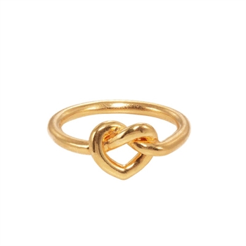 Tied Heart Ring i forgyldt sølv fra Jane Kønig
