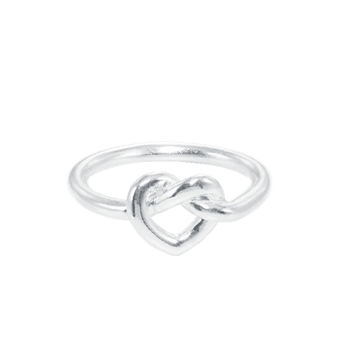 Tied Heart Ring i sølv fra Jane Kønig