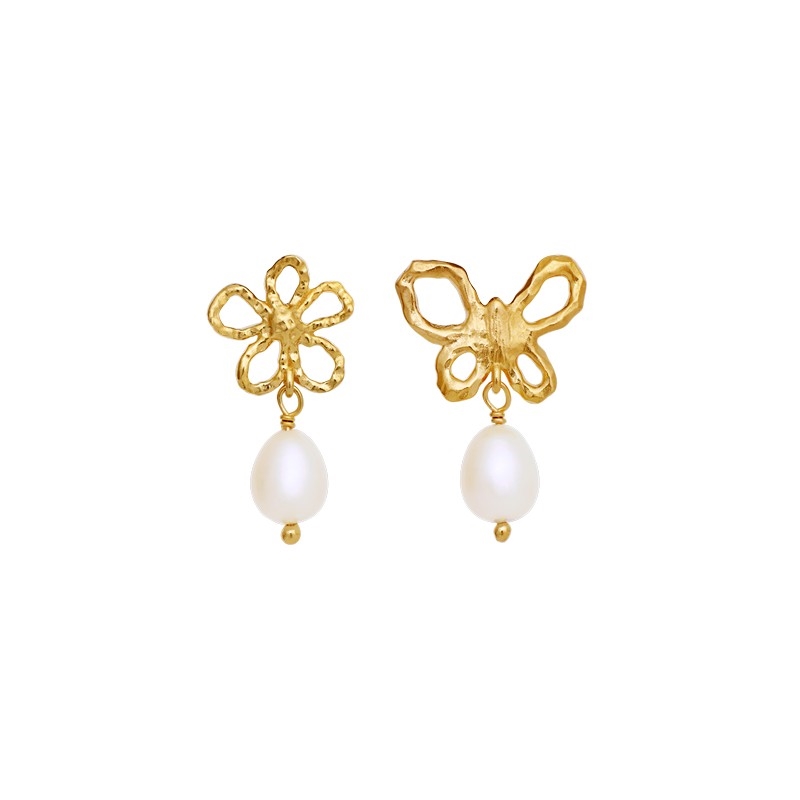 Tonia øreringe i forgyldt sølv fra Maanesten 3