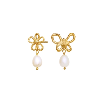 Tonia øreringe i forgyldt sølv fra Maanesten