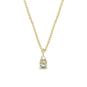 Petit rund - Grøn safir halskæde i 14 kt. guld | V1110