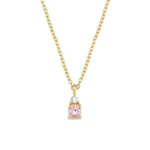 Petit rund - Pink safir halskæde i 14 kt. guld | V1110