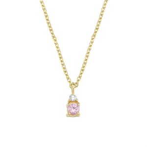 Petit rund - Pink safir halskæde i 14 kt. guld | V1110