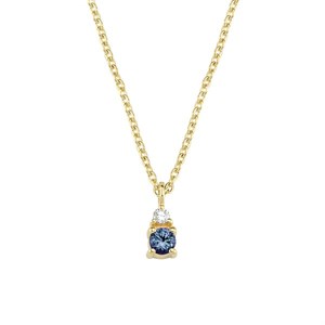 Petit rund - Safir halskæde i 14 kt. guld - V1110