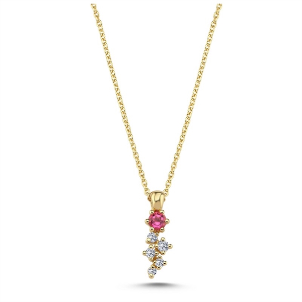 Pink Twinkle diamant vedhæng i 14 kt guld V2120 TU 009