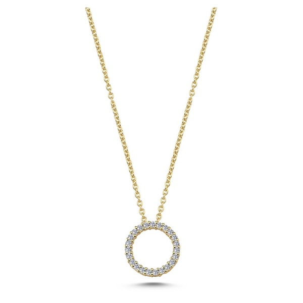 Cirkel 14 kt Guld vedhæng m. 0,14 ct. | V2205 014-RG
