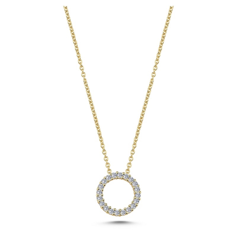Cirkel 14 kt Guld vedhæng m. 0,20 ct. V2206 020-RG