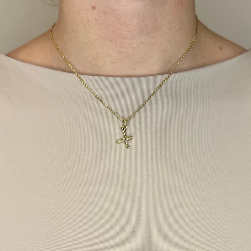 Billede af MerlePerle - Bogstav halskæde i forgyldt sølv - X