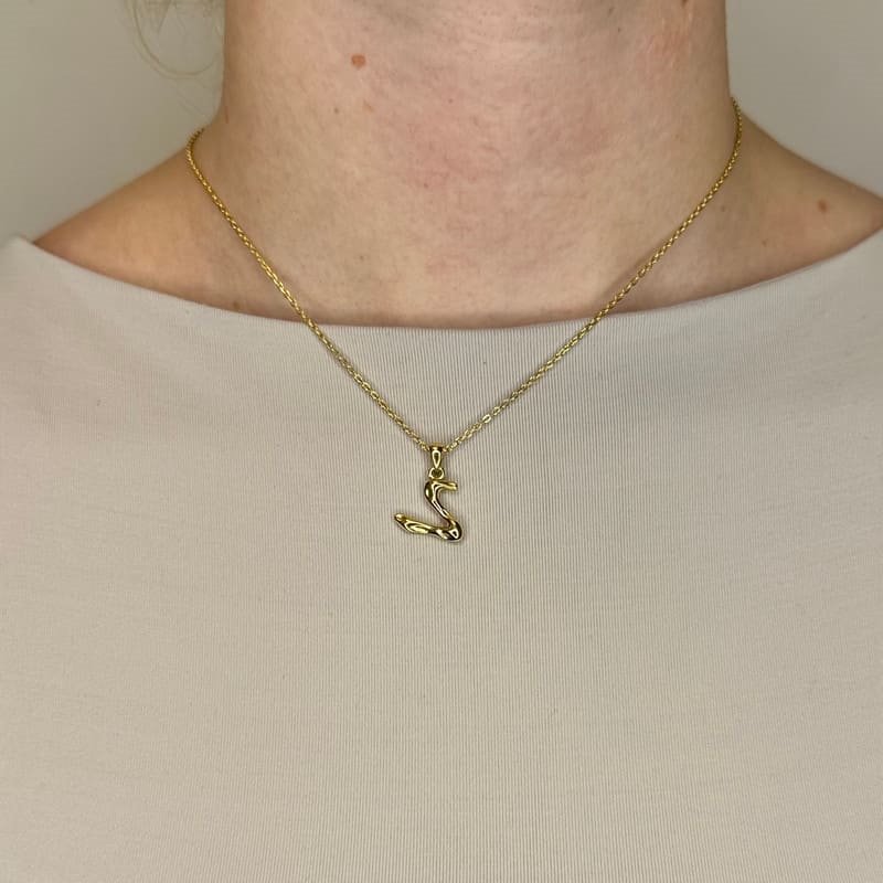 Billede af MerlePerle - Bogstav halskæde i forgyldt sølv - Z