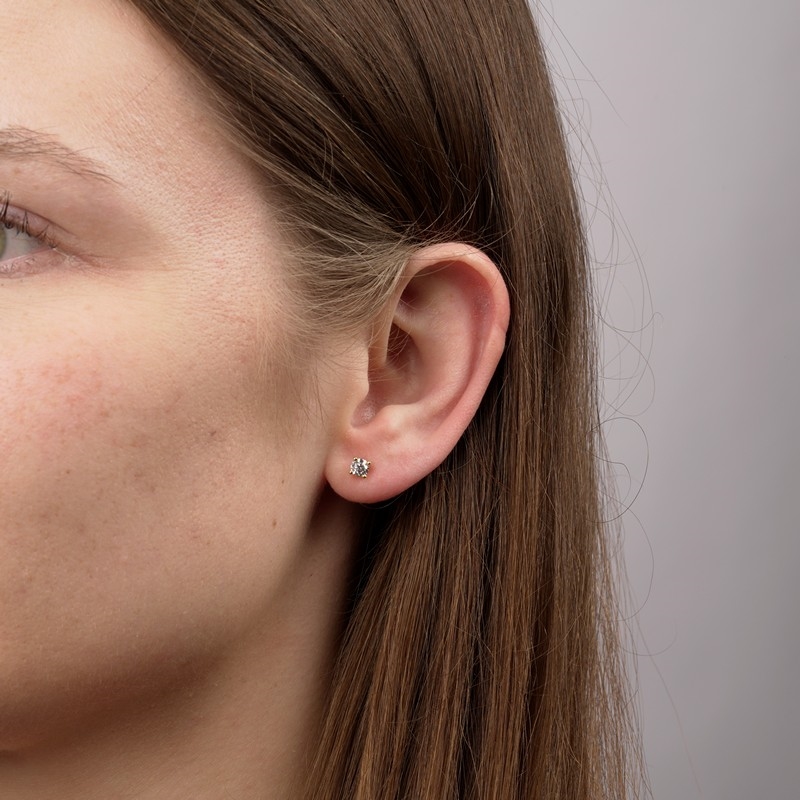 LUXURY Øreringe i 14 kt guld med lab-grown diamanter 2x0,25 ct