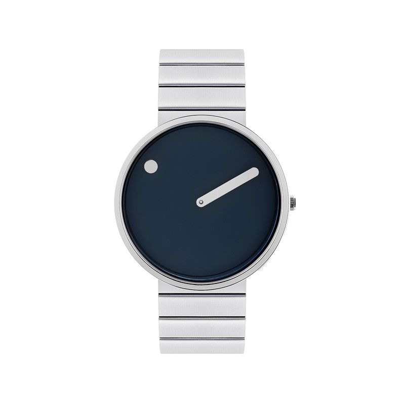 Picto - Navy Blue skive med steel bracelet i stål - 40 mm