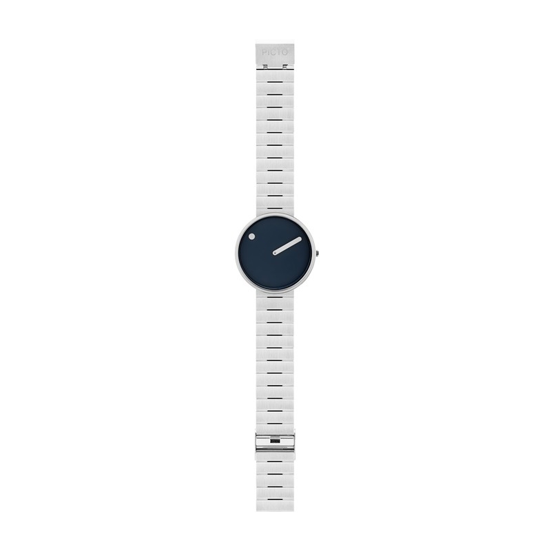 Picto - Navy Blue skive med steel bracelet i stål - 40 mm 3