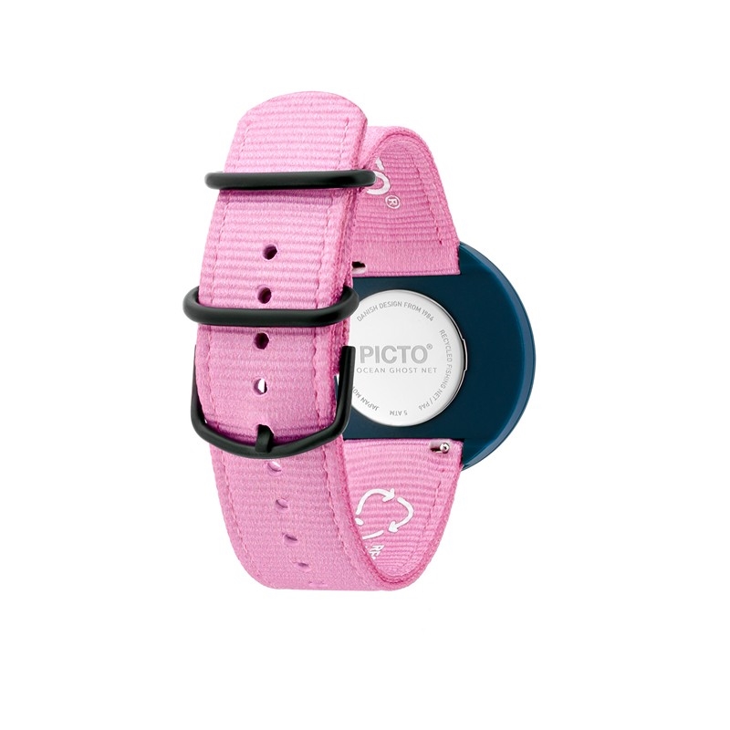 Picto - Deep Blue urskive med Pink Reef rem  3