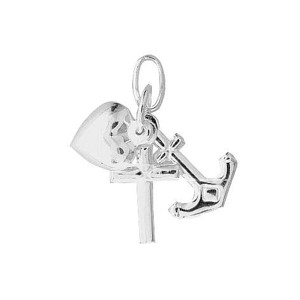 Tro-Håb-Kærlighed vedhæng i sølv - Large - Fra Aagaard 1181062V