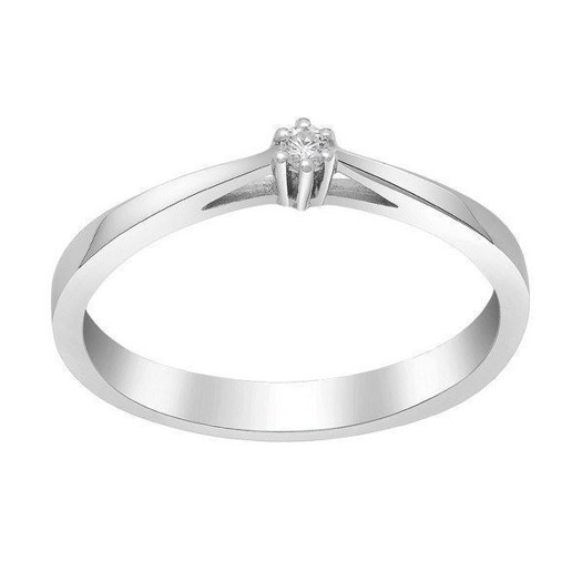 Billede af Afrodite - Diamantring i 14 kt. hvidguld med 0,03 til 0,25 ct