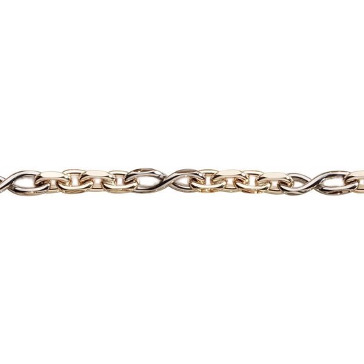 Anker Sløjfe 14 Kt Guld Og Hvidguld Armbånd 21 Cm 2 50mm Fra BNH