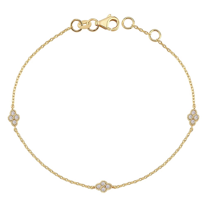 Athene 14kt guld armbånd med brillanter på i alt 0,12ct