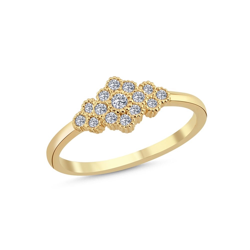 Athene - 14 kt guldring med brillanter på i alt 0,23ct