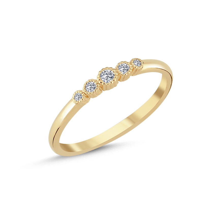 Athene - 14 kt guldring med brillanter på i alt 0,08ct